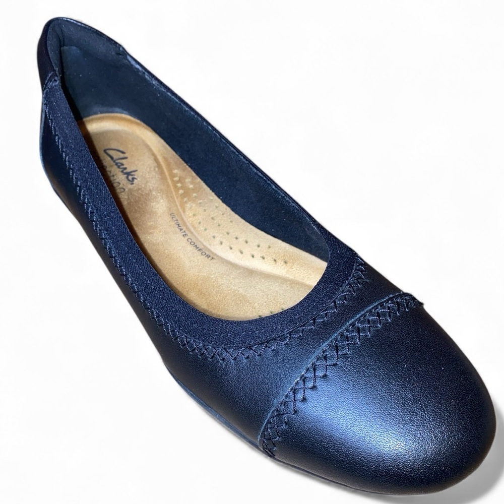 CLARKS SARA BAY Ballet Flats Casual Shoes Leather Slip Ons Size 8 - Picture 5 of 6